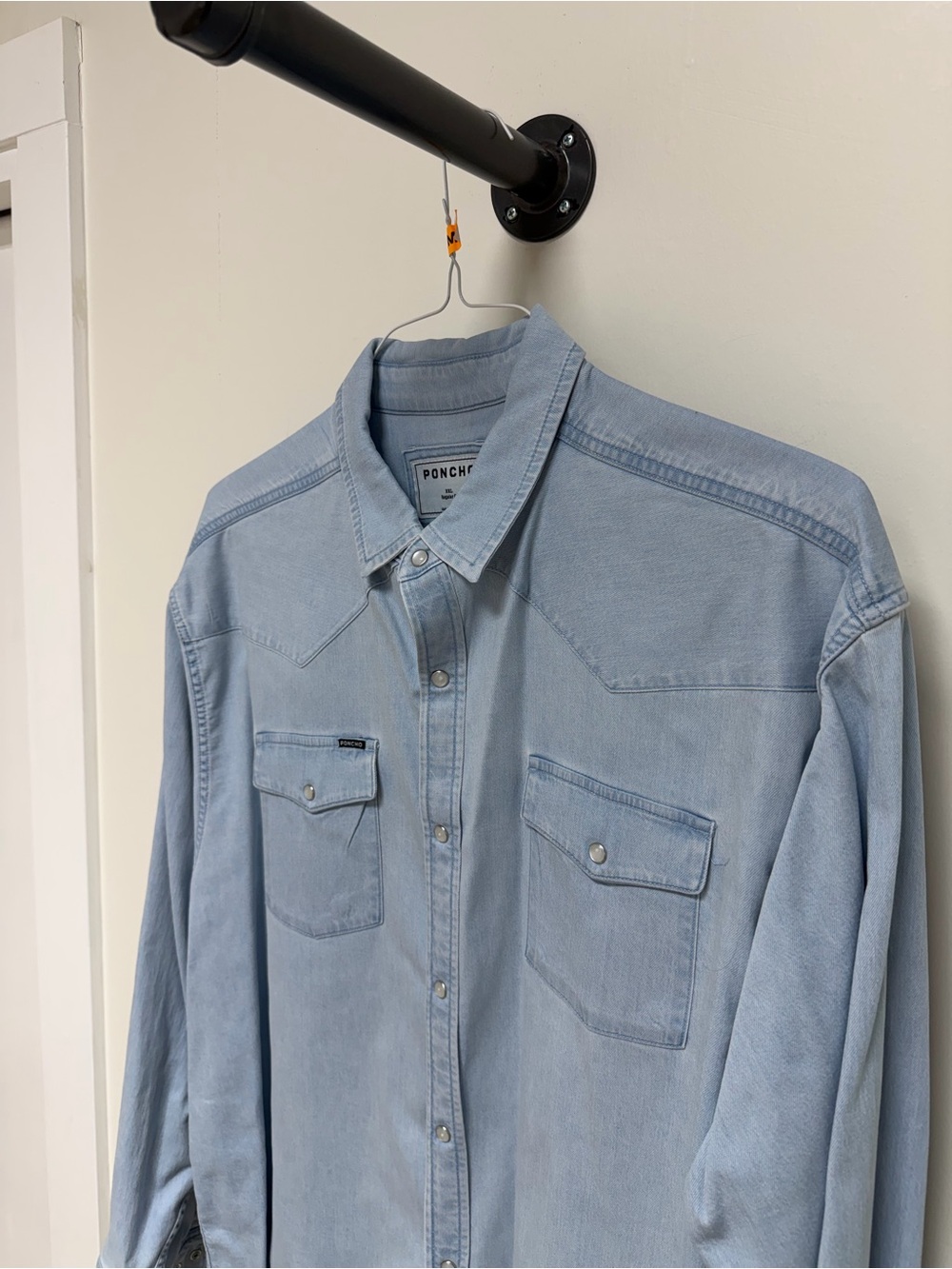Poncho Light Blue Denim Western Shirt